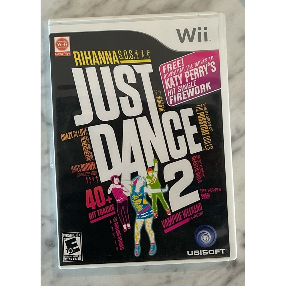 Just Dance 2 - Nintendo Wii Video Game Disc & Case & Book Dancer Dancing